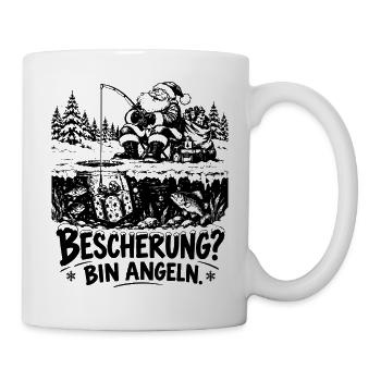 Lustiges Weihnachtsgeschenk für Angler - Tasse - Weiß - Rechts