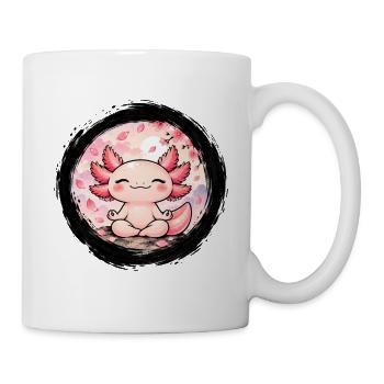 Relaxolotl – Meditierendes Axolotl im Lotussitz - Tasse - Weiß - Rechts