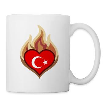 Flammenherz Türkei Flagge - Tasse - Weiß - Rechts