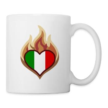 Flammenherz Italienflagge - Tasse - Weiß - Rechts