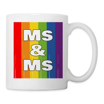 Frau & Frau Regenbogenstolz - Tasse - Weiß - Rechts