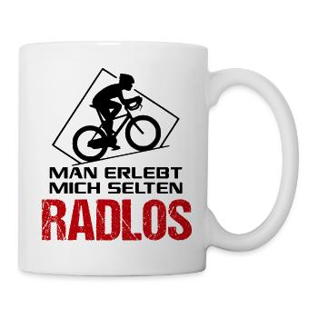 Radlos Fahrradfahrer Fahrradfahrerin Sprüche - Tasse - Weiß - Rechts