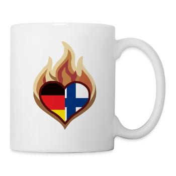 Flammenherz Deutschland Finnland - Tasse - Weiß - Rechts