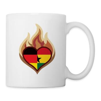 Deutschland Ghana Flammenherz - Tasse - Weiß - Rechts