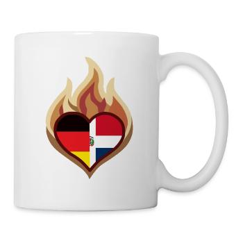 German Dominican Heart on Fire - Tasse - Weiß - Rechts
