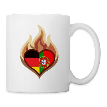 Flammenherz Deutschland Portugal - Tasse - Weiß - Rechts