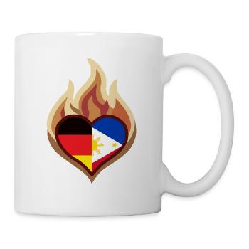 Herz in Flammen: Deutschland Philippinen - Tasse - Weiß - Rechts