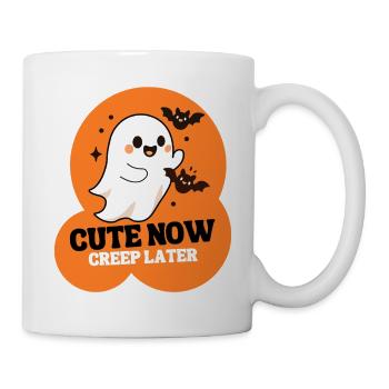 Cute Now Creep Later Halloween Shirt – Süßer Geist - Tasse - Weiß - Rechts