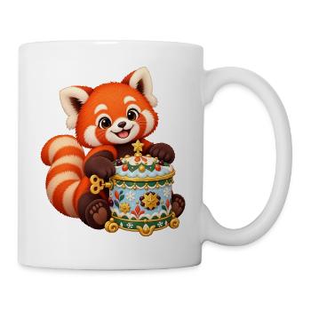 Roter Panda mit Zuckerpflaumen-Spieluhr - Tasse - Weiß - Rechts