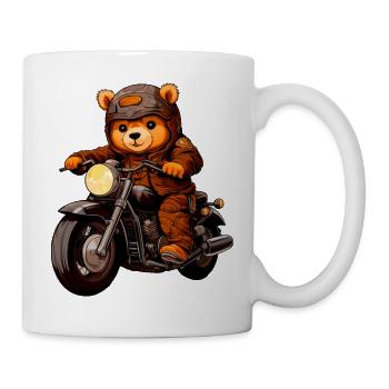 Motorrad Bären Teddy - Tasse - Weiß - Rechts