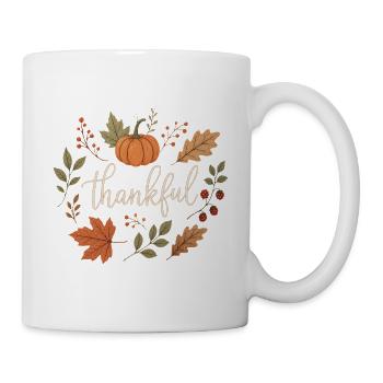 Kürbis Botanisches Herbst Design - Tasse - Weiß - Rechts