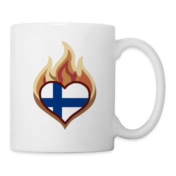 Flammenherz Finnland - Tasse - Weiß - Rechts
