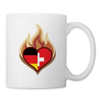 Flammenherz Deutschland Schweiz - Tasse - Weiß - Rechts