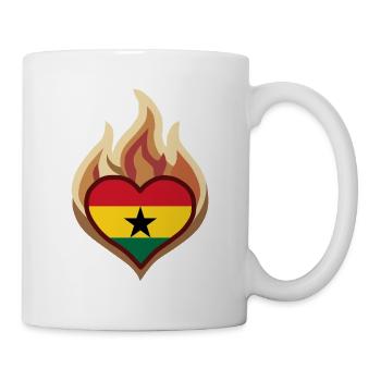 Ghana Flag Heart on Fire - Tasse - Weiß - Rechts