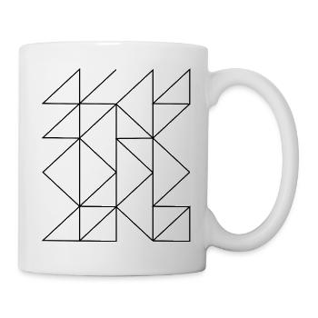 Geometrische Linienzusammensetzung - Tasse - Weiß - Rechts