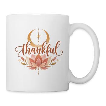Dankbarkeit Achtsamkeit Lotusblüte Boho - Tasse - Weiß - Rechts