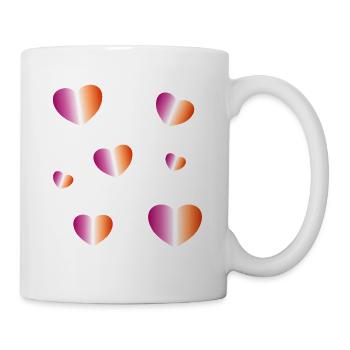 Lesbische Flaggenherzen - Tasse - Weiß - Rechts