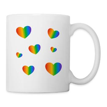 Rainbow Hearts LGBT-Stolz - Tasse - Weiß - Rechts