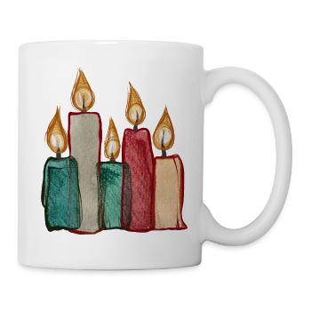 Candle Quartet Aquarell Glow - Tasse - Weiß - Rechts