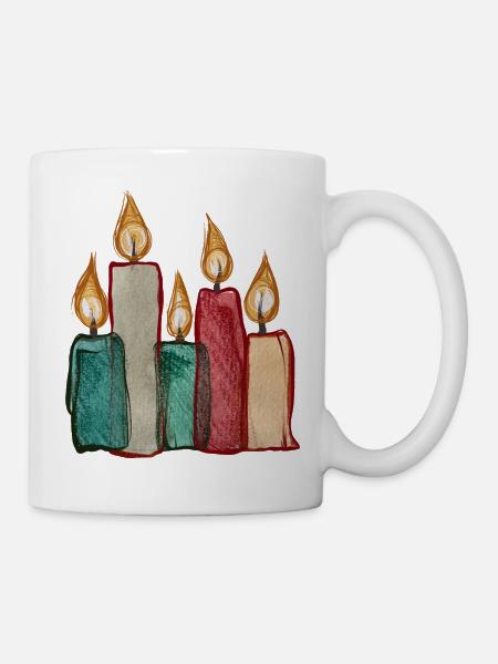 Candle Quartet Aquarell Glow - Tasse - Weiß