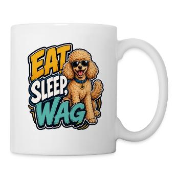 Pudel - Tasse - Weiß - Rechts