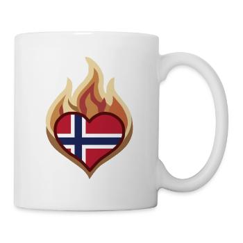 Norway Flag Heart on Fire - Tasse - Weiß - Rechts