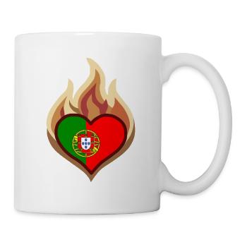 Portugal Flag Heart on Fire - Tasse - Weiß - Rechts