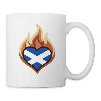 Scotland Flag Heart on Fire - Tasse - Weiß - Rechts