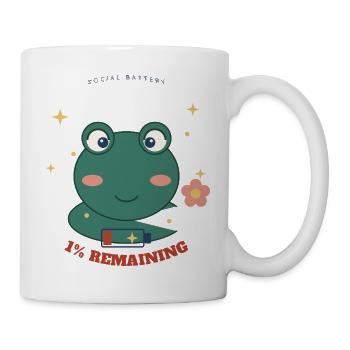 Kleiner Frosch 1% Verbleibend - Tasse - Weiß - Rechts