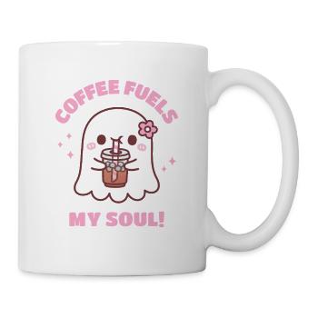 Kaffee nährt meine Seele niedliche Geistergetränke Eiskaffee - Tasse - Weiß - Rechts