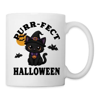 Halloween schwarze Katze  purr-fect - Tasse - Weiß - Rechts