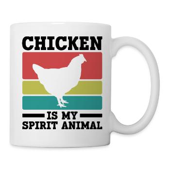 Huhn Seelentier Retro - Tasse - Weiß - Rechts