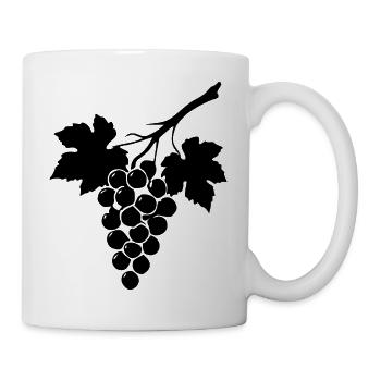 Wein Weinrebe Weintrauben schwarz Geschenk  - Tasse - Weiß - Rechts