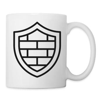Firewall-Schildlinien-Symbol - Tasse - Weiß - Rechts