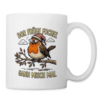 Der frühe sächsische Vogel     - Tasse - Weiß - Rechts
