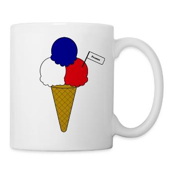 Französich France Flag Eiscreme - Tasse - Weiß - Rechts