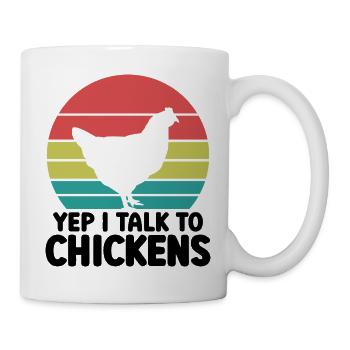 Huhn Spruch Humor Retro - Tasse - Weiß - Rechts