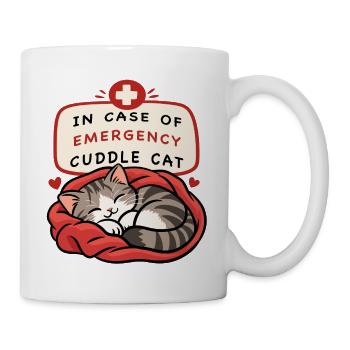 Notfall-Kuschelkatze - Tasse - Weiß - Rechts