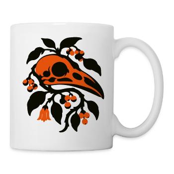 Rabenschaedel Ranken Grafik - Tasse - Weiß - Rechts