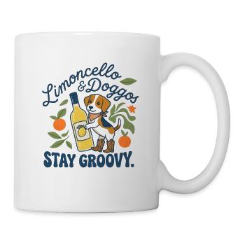 Lustiger Limoncello Stay Groovy Hund - Tasse - Weiß - Rechts