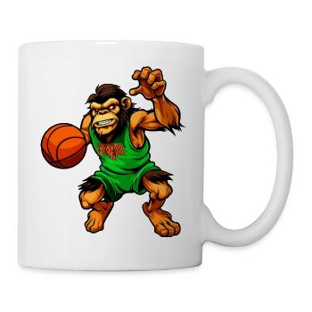 Schimpansen Basketballerin / Basketball Affe - Tasse - Weiß - Rechts