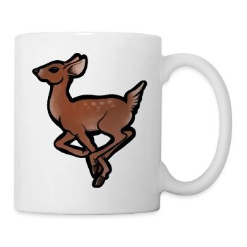 Rehkitz-in-Bewegung-Silhouette - Tasse - Weiß - Rechts