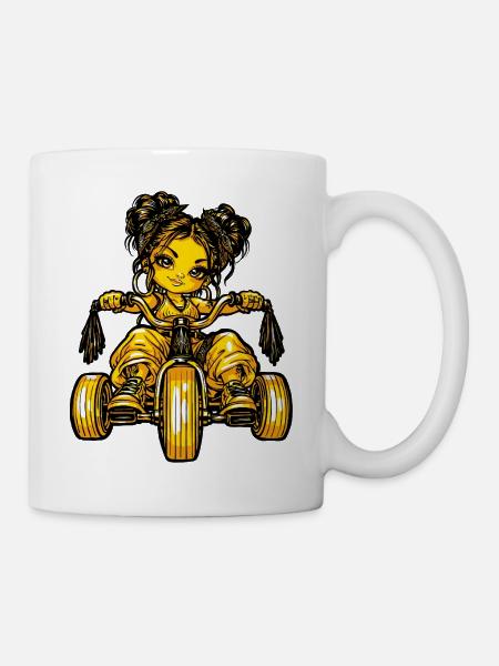 Girl Dreirad Mädchen - Tasse - Weiß