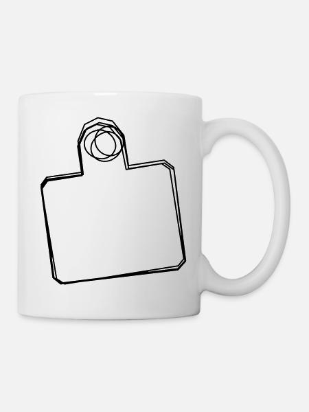 Schneidebrett handgezeichnet - Tasse - Weiß