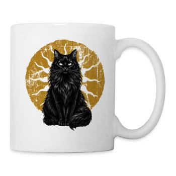 Schwarze Katze Magical Mond Mystisch Cottagecore - Tasse - Weiß - Rechts