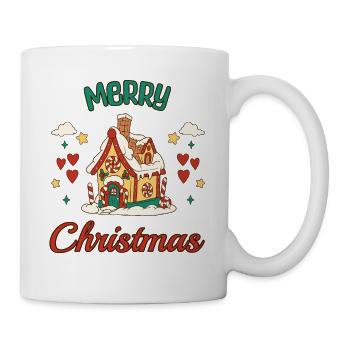 Merry Christmas Lebkuchenhaus Retro Geschenk - Tasse - Weiß - Rechts
