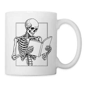 Skelett im Roman versunken - Tasse - Weiß - Rechts