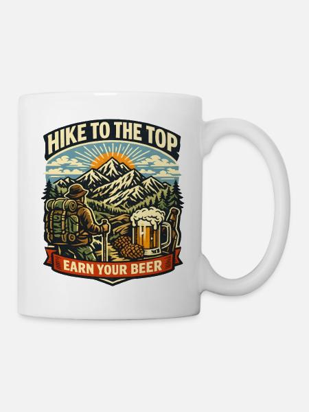 Gipfelsturm Bierverdient - Tasse - Weiß