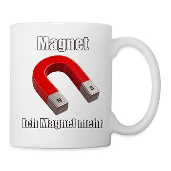 Ich Magnet mehr – Roter Magnet - Tasse - Weiß - Rechts