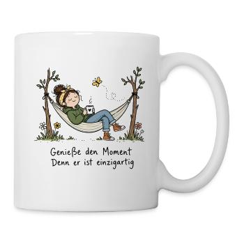 Genieße den Moment Einzigartig Hängematte - Tasse - Weiß - Rechts